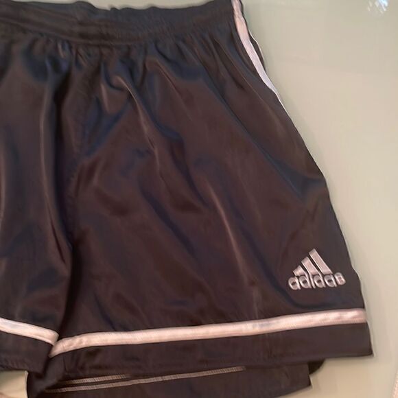 COPY - Adidas shorts large black white stripes no draw string climalite - Picture 2 of 7